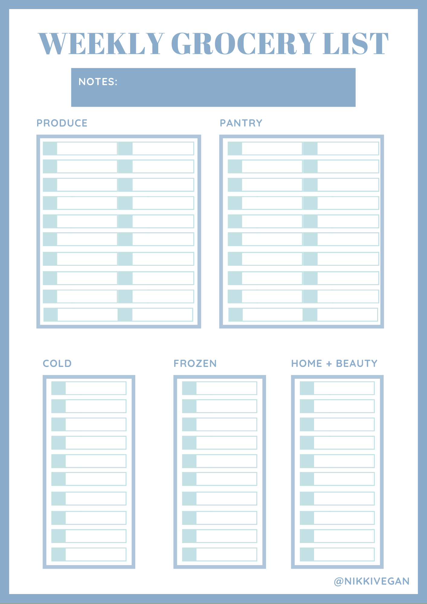 printable vegan shopping list