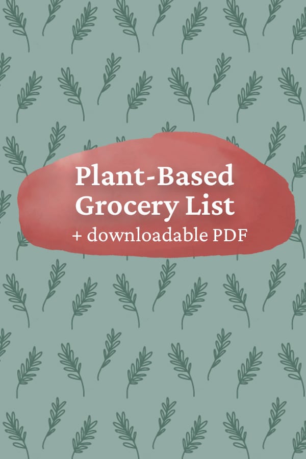 printable vegetarian shopping list