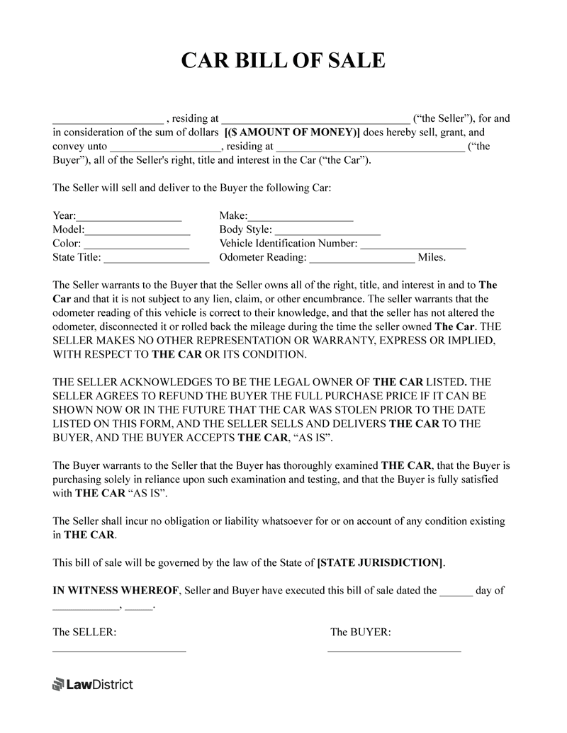 printable vehicle bill of sale pdf