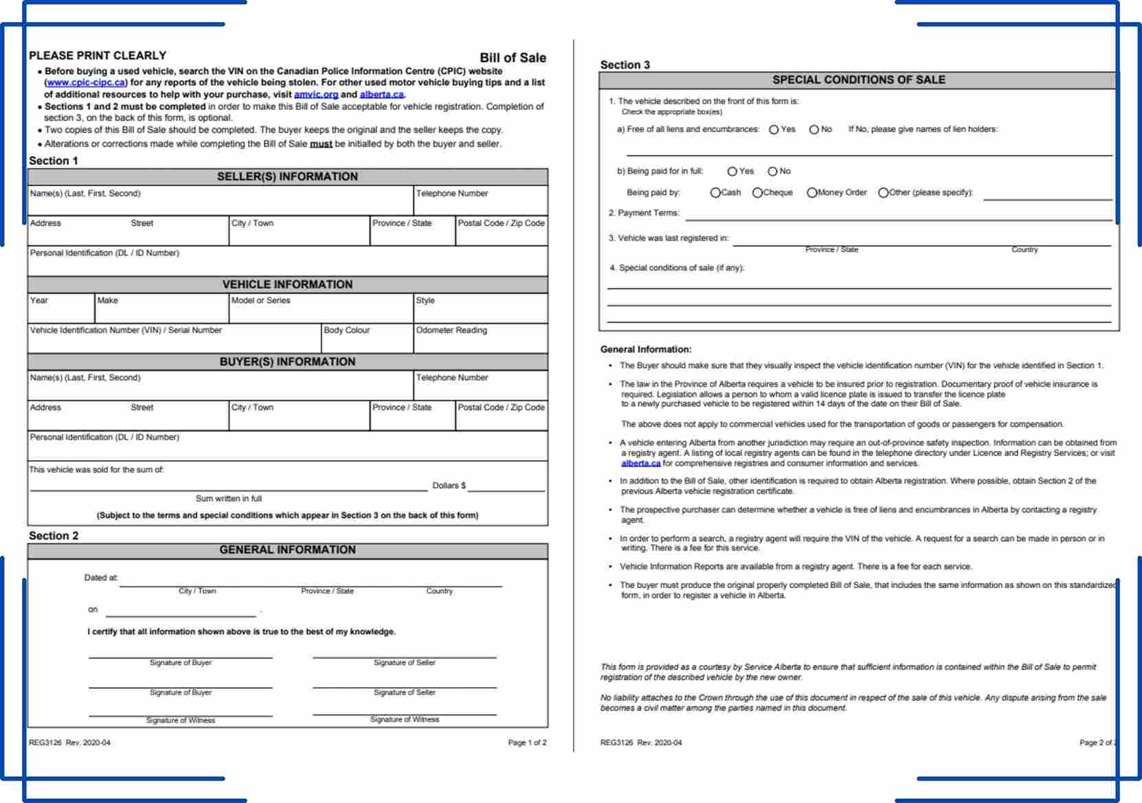 printable vehicle bill of sale sold as is