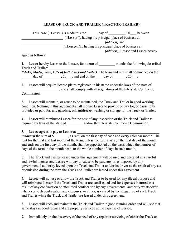 printable vehicle lease agreement