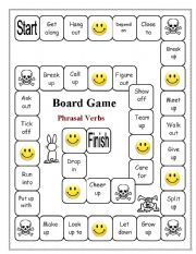 Phrasal Verbs Board Game - ESL worksheet by lilgarre