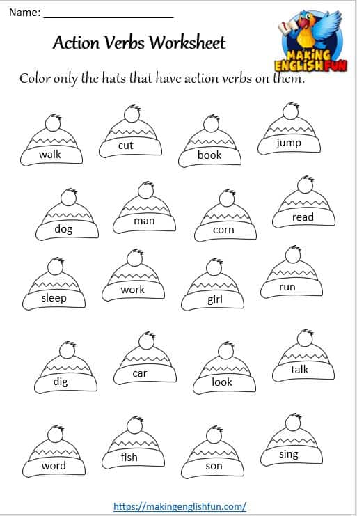 13 Action Verb WorksheetsMaking English Fun
