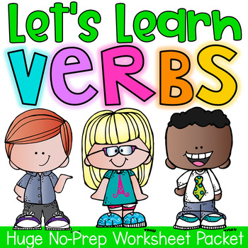 Verbs Printable Worksheet Pack - Kindergarten First Second Grade