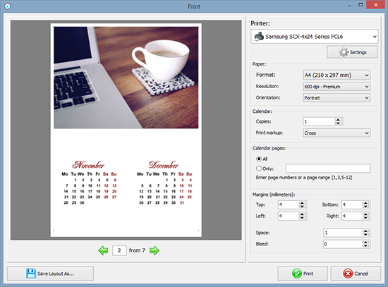 Print Calendars in High Quality