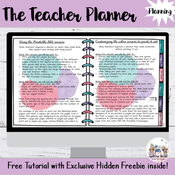 Teacher Planner Tutoriel - Mrs Rechts Classroom