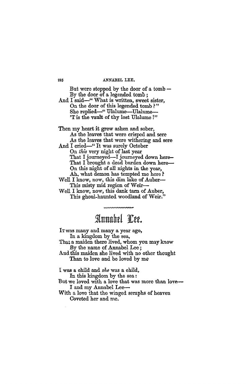 ANNABEL LEE - Tales of Mystery, Imagination, and Humour