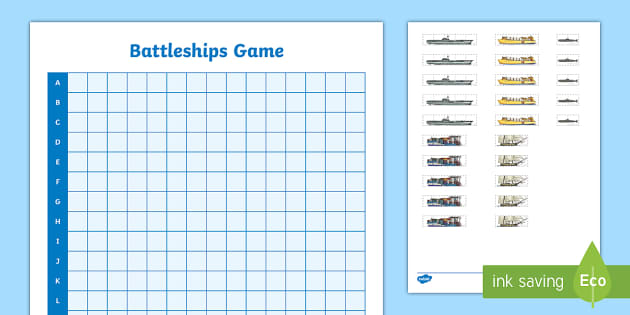 printable version of battleships