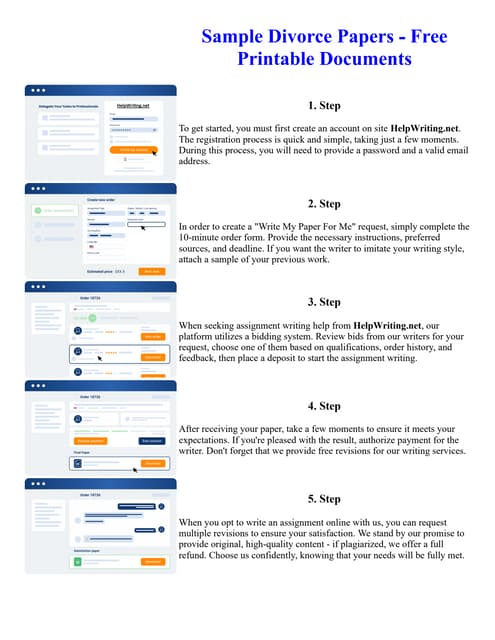 Sample Divorce Papers - Free Printable Documents | PDF