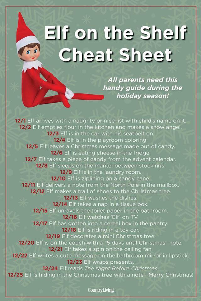 printable version of elf on the shelf