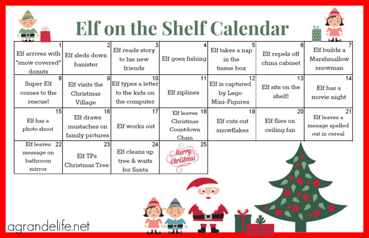 printable version of elf on the shelf
