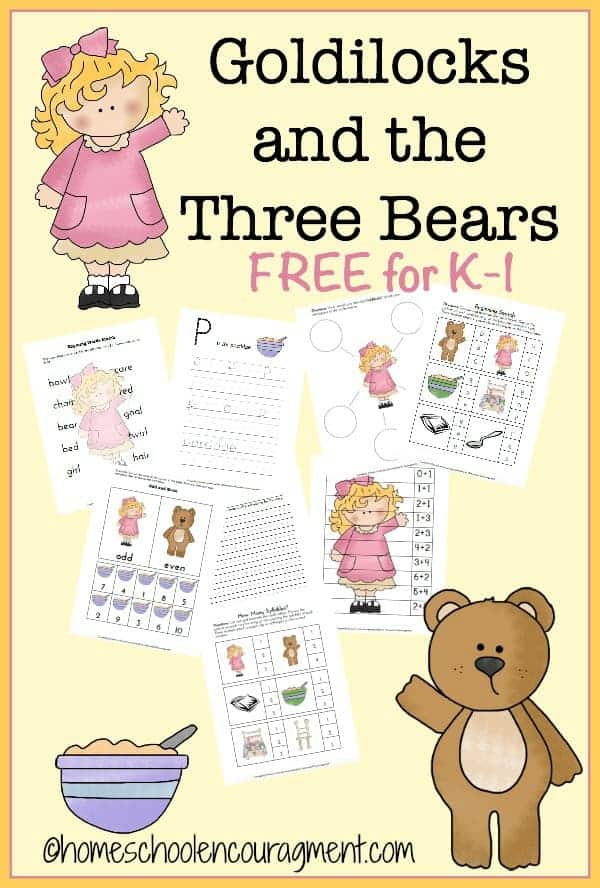 printable version of goldilocks and the three bears