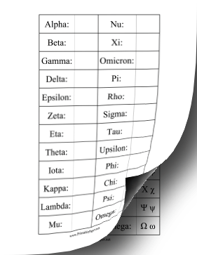 printable version of greek alphabet
