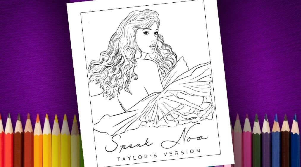 Speak Now Taylors Version Coloring Page