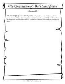 US Constitution Preamble founding document Worksheets Library
