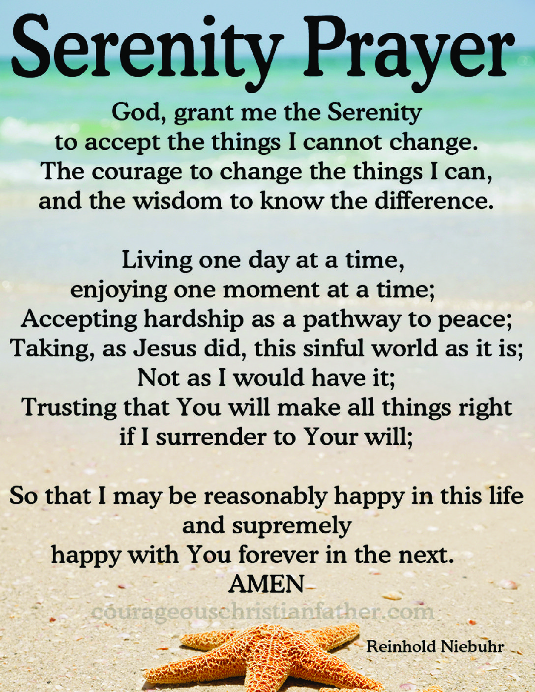 printable version of serenity prayer