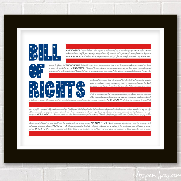 printable version of the bill of rights