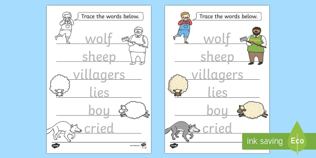 printable version of the boy who cried wolf