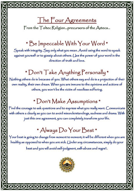 printable version of the four agreements