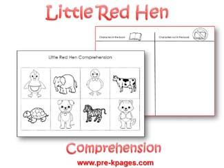Little Red Hen Comprehension Activity