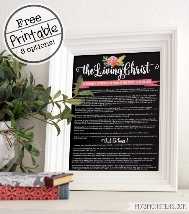 printable version of the living christ