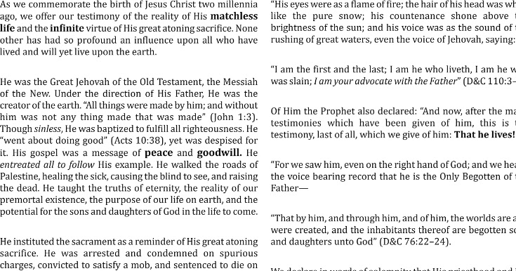 printable version of the living christ