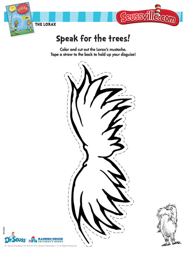 Lorax Mustache Printable - Seussville