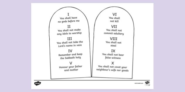 Free Printable 10 Commandments Colouring | Colouring Sheets
