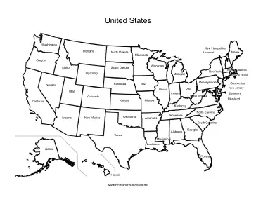 printable version of usa map