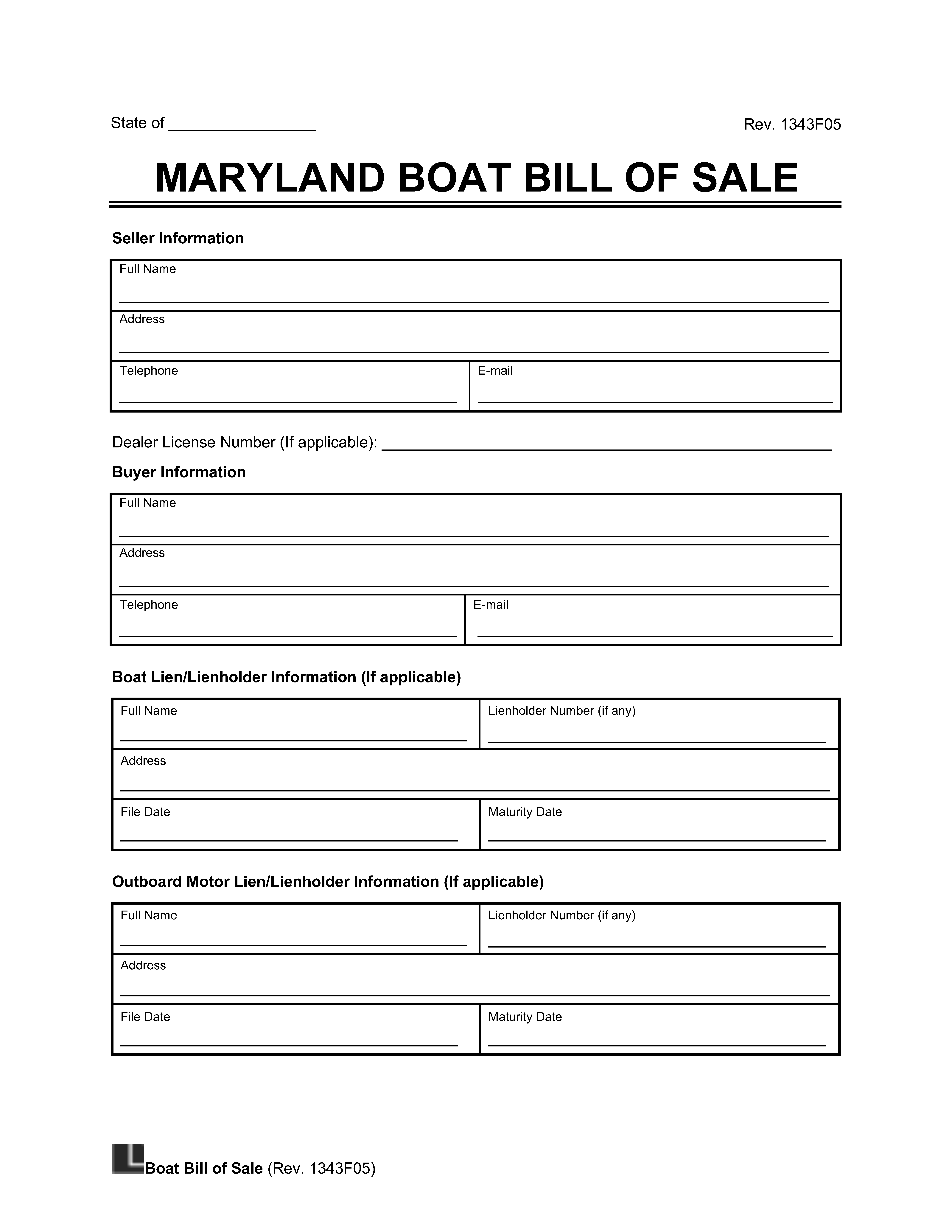 printable vessel bill of sale