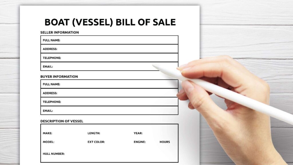printable vessel bill of sale