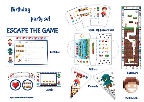 printable video game birthday invitations