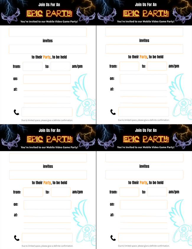 Download Free Party Invitations For Your Next Video Game Party!