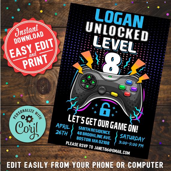 20 Awesome Video Game Party Invitations |