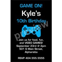 Game On! Video Game Invitation - Select Color Personalized Party ...