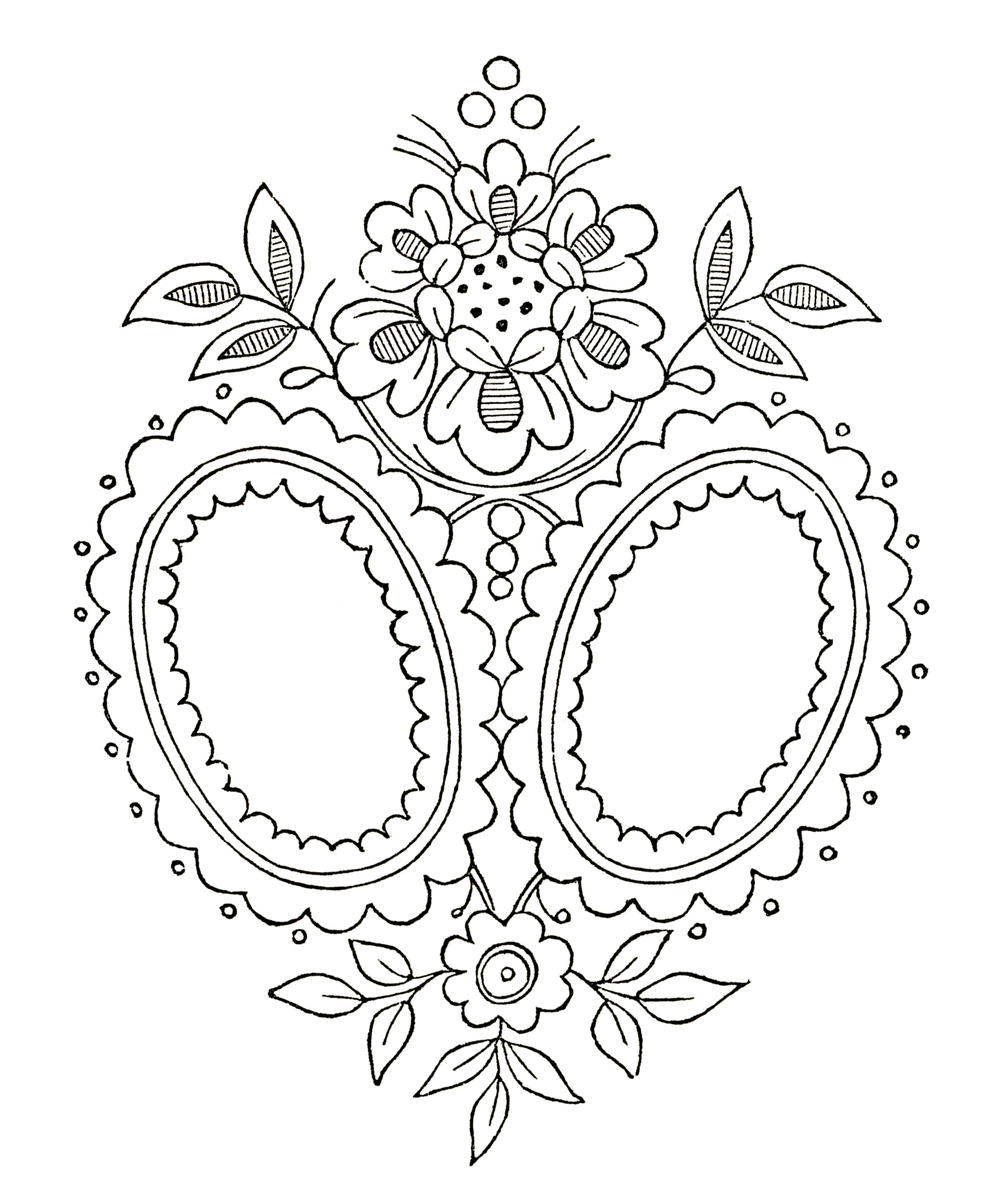 7 Printable Flower Embroidery Patterns! - The Graphics Fairy