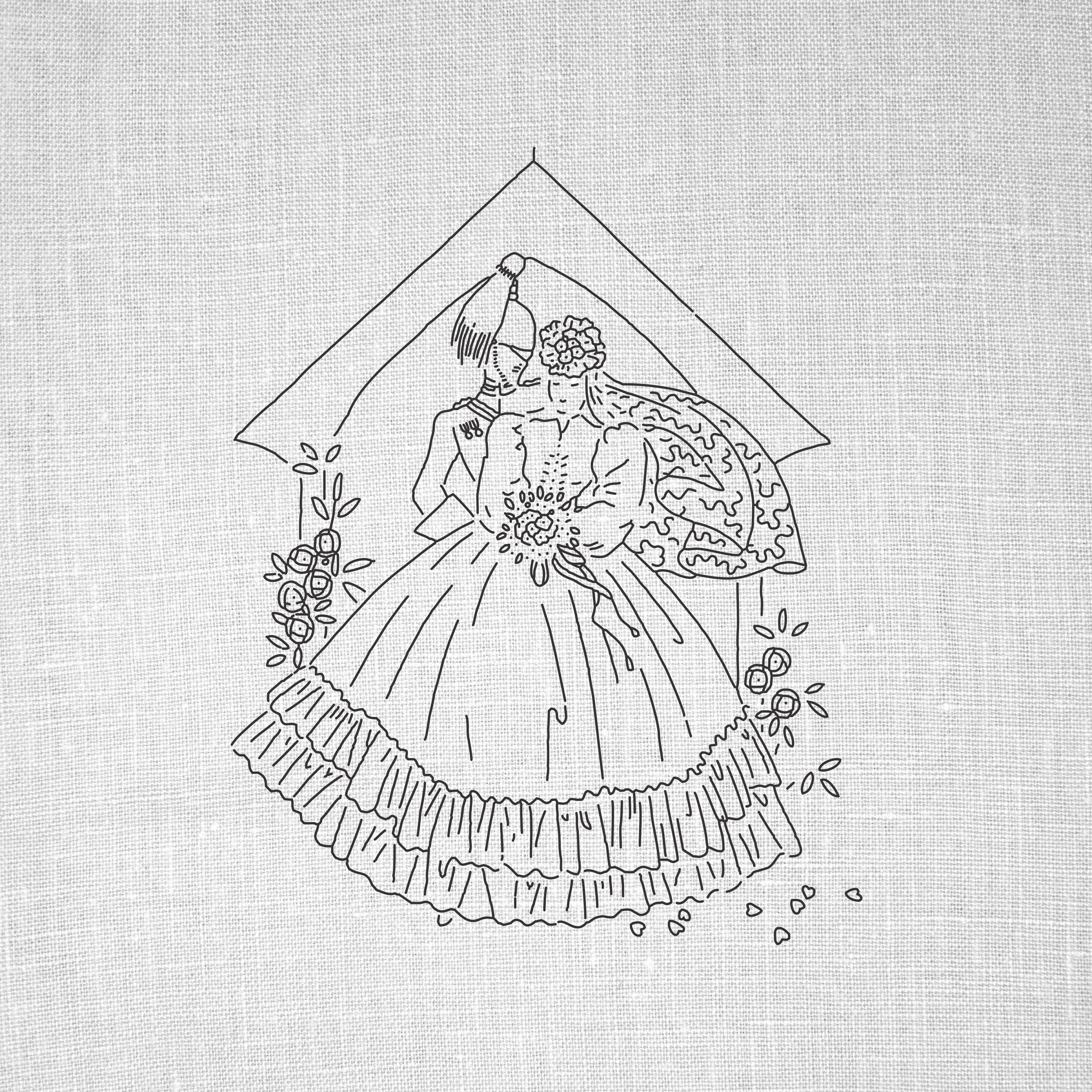 Wedding Hand Embroidery Pattern, Vintage Hand Embroidery Design ...