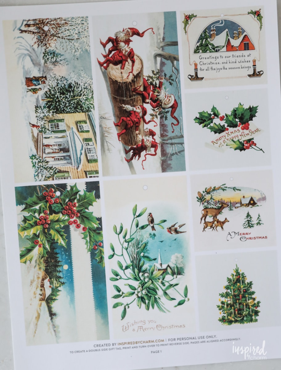 printable vintage gift tags christmas