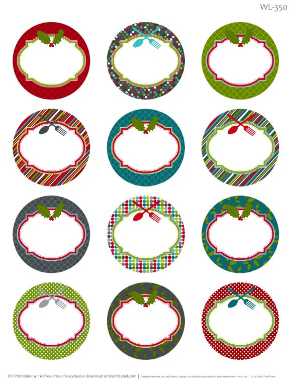 Printable Christmas Labels for Homemade Baking