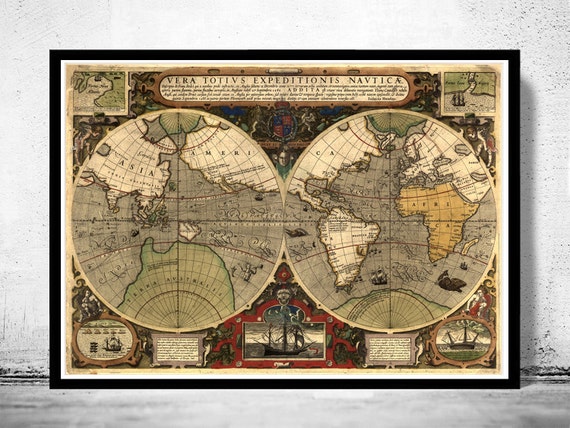 printable vintage map of the world
