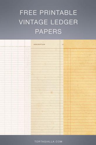 Free Printable Vintage Ledger Paper - tortagialla
