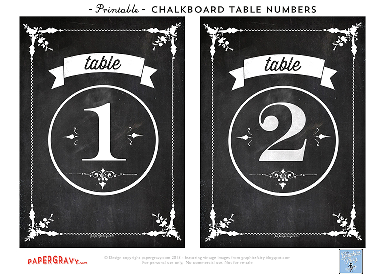 Chalkboard Numbers Printable Table Cards! - The Graphics Fairy
