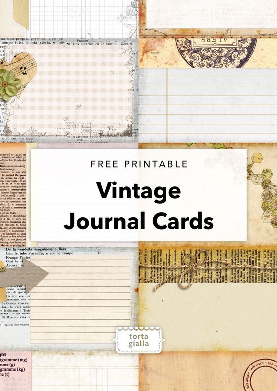 Free Printable - Vintage Journal Cards - tortagialla
