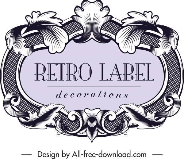 Vintage label template elegant symmetrical baroque decor Vectors ...