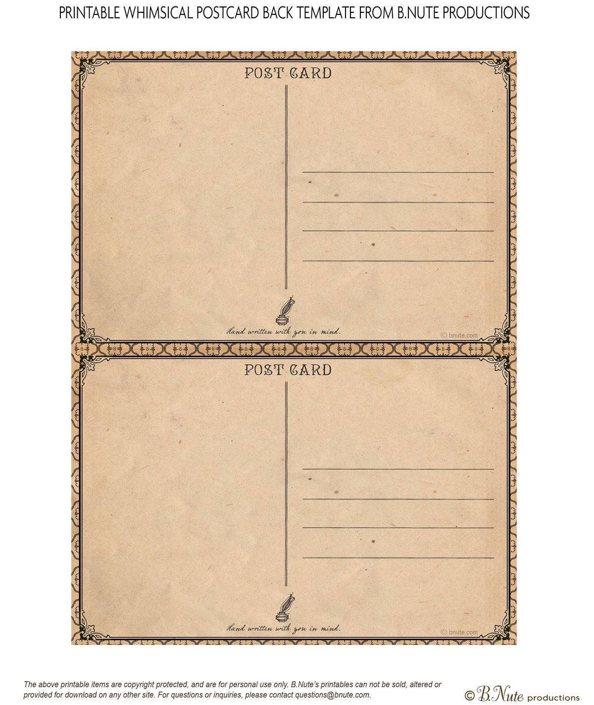 Scrapbook Paper Ideas: Perfect Postcards including Free Printable ...