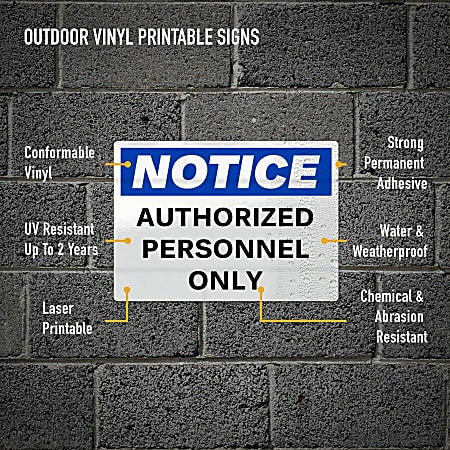 Avery Industrial Adhesive Vinyl Labels 61550 Rectangle 3.5 x 5 ...
