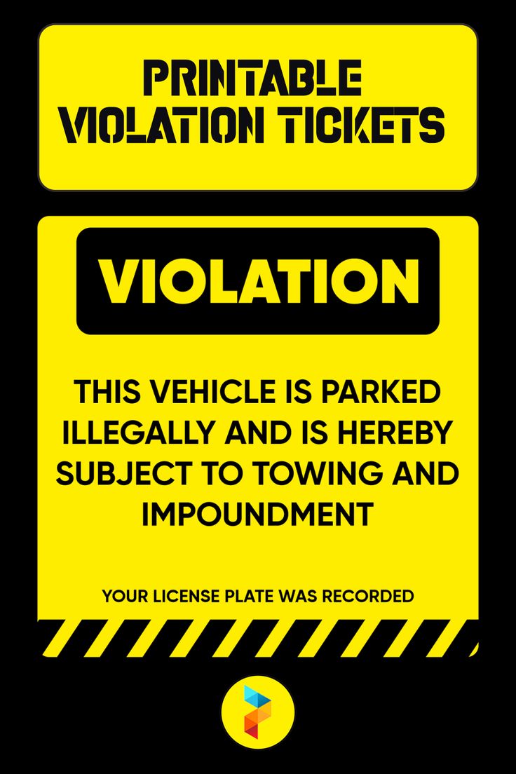Printable Violation Tickets