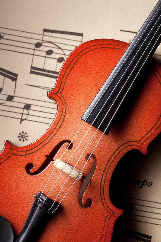 Violin On Sheet Music Art Print by Malerapaso - Photos.com
