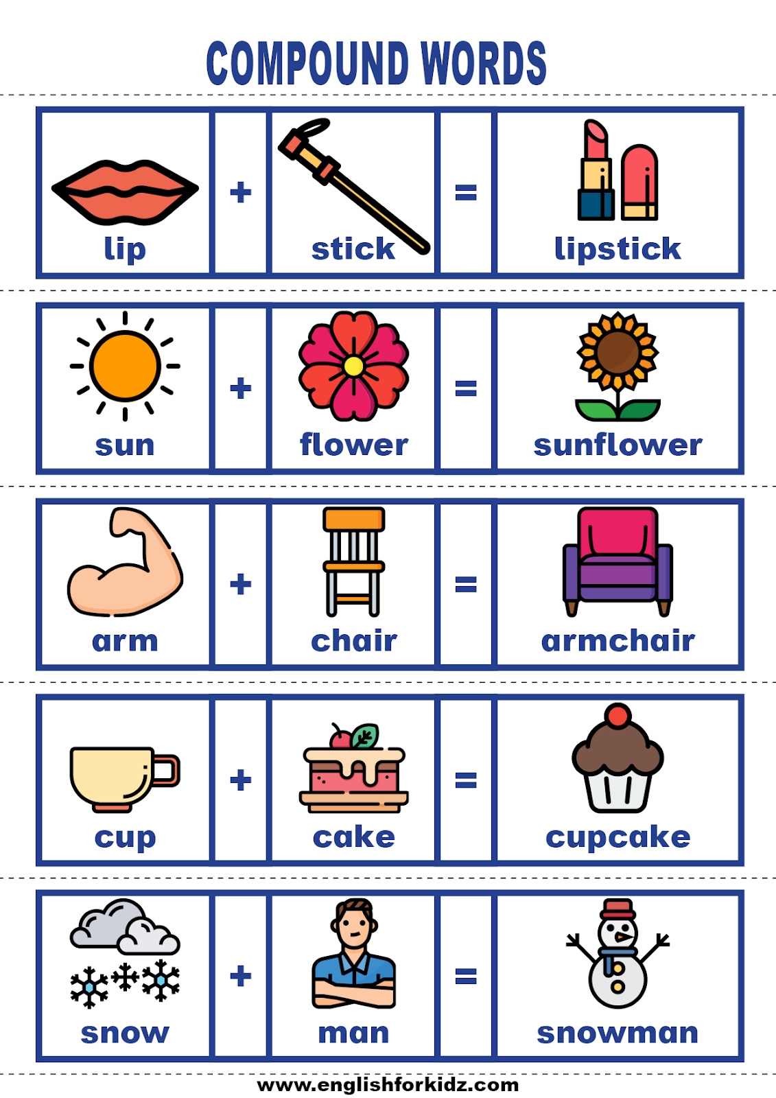 English for Kids Step by Step: Vocabulary Cards: Compound Words