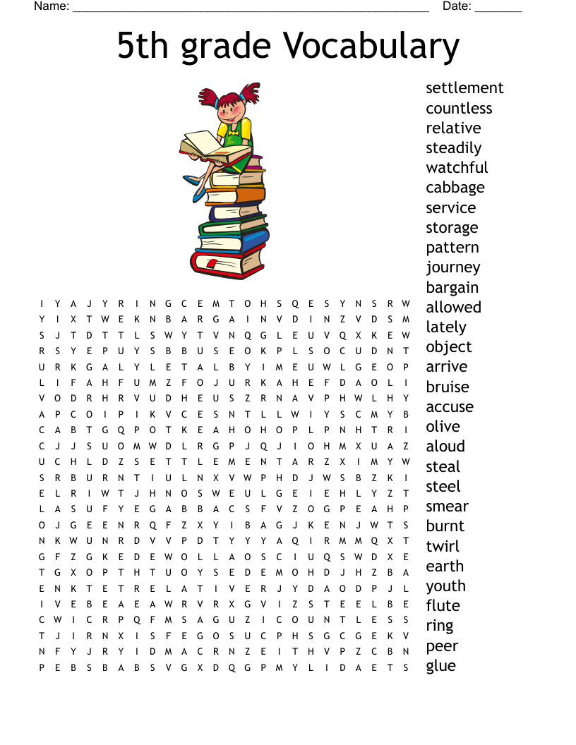 printable vocabulary games for 5th grade